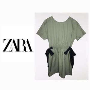 Zara Trafaluc shirt dress with black ties